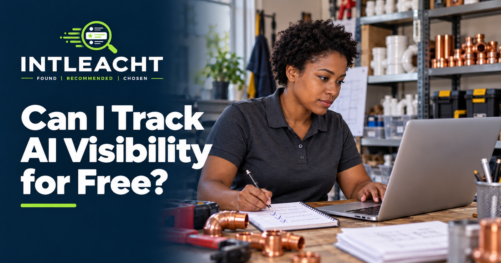 Intleacht branded graphic: Can I Track AI Visibility for Free?
