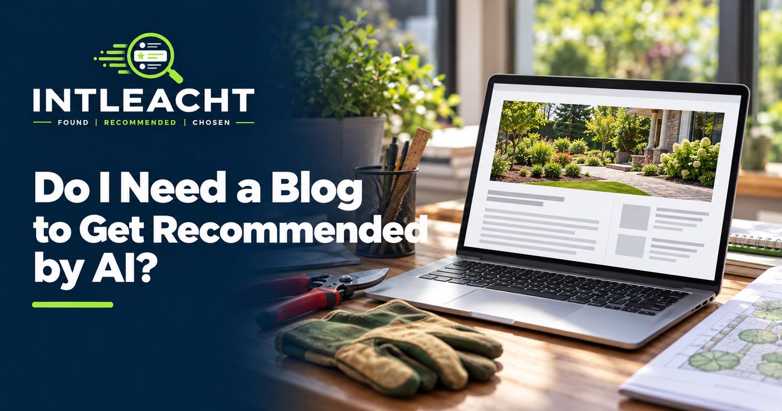 Intleacht branded graphic: Do I Need a Blog to Get Recommended by AI?
