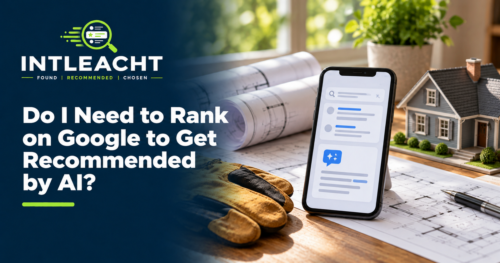 Intleacht branded graphic: Do I Need to Rank on Google to Get Recommended by AI?