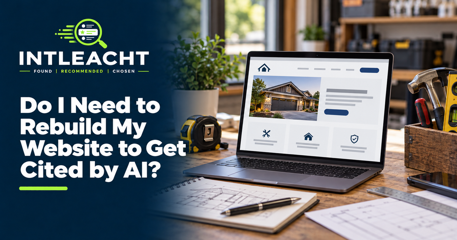 Intleacht branded graphic: Do I Need to Rebuild My Website to Get Cited by AI?