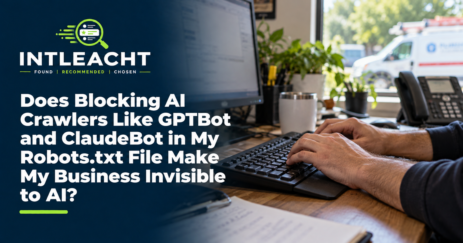 Intleacht branded guide: Does Blocking AI Crawlers Like GPTBot and ClaudeBot in My Robots.txt File Make My Business Invisible to AI?