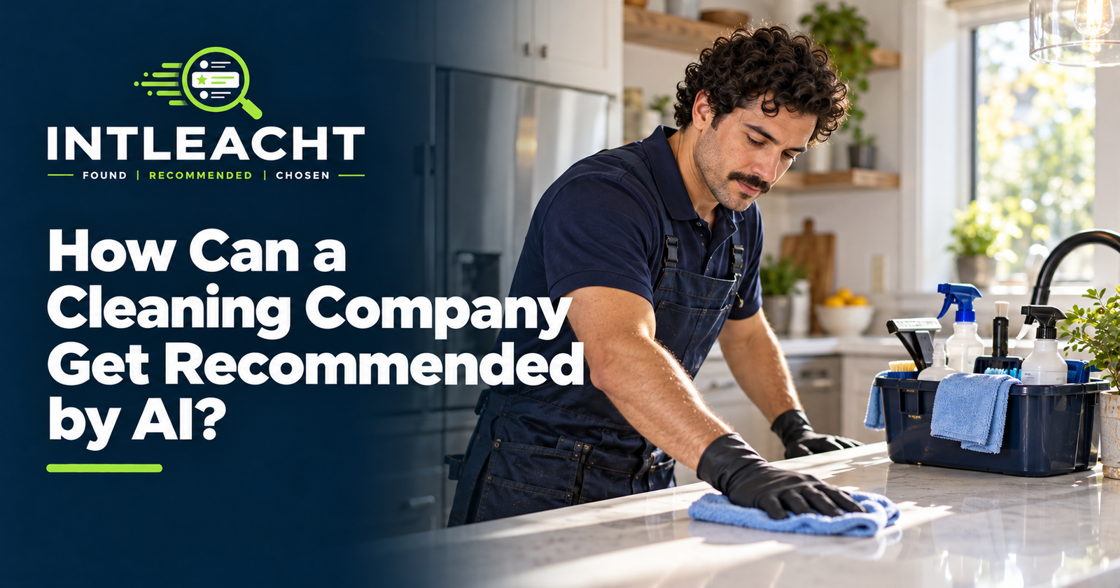 Intleacht branded graphic: How Can a Cleaning Company Get Recommended by AI?