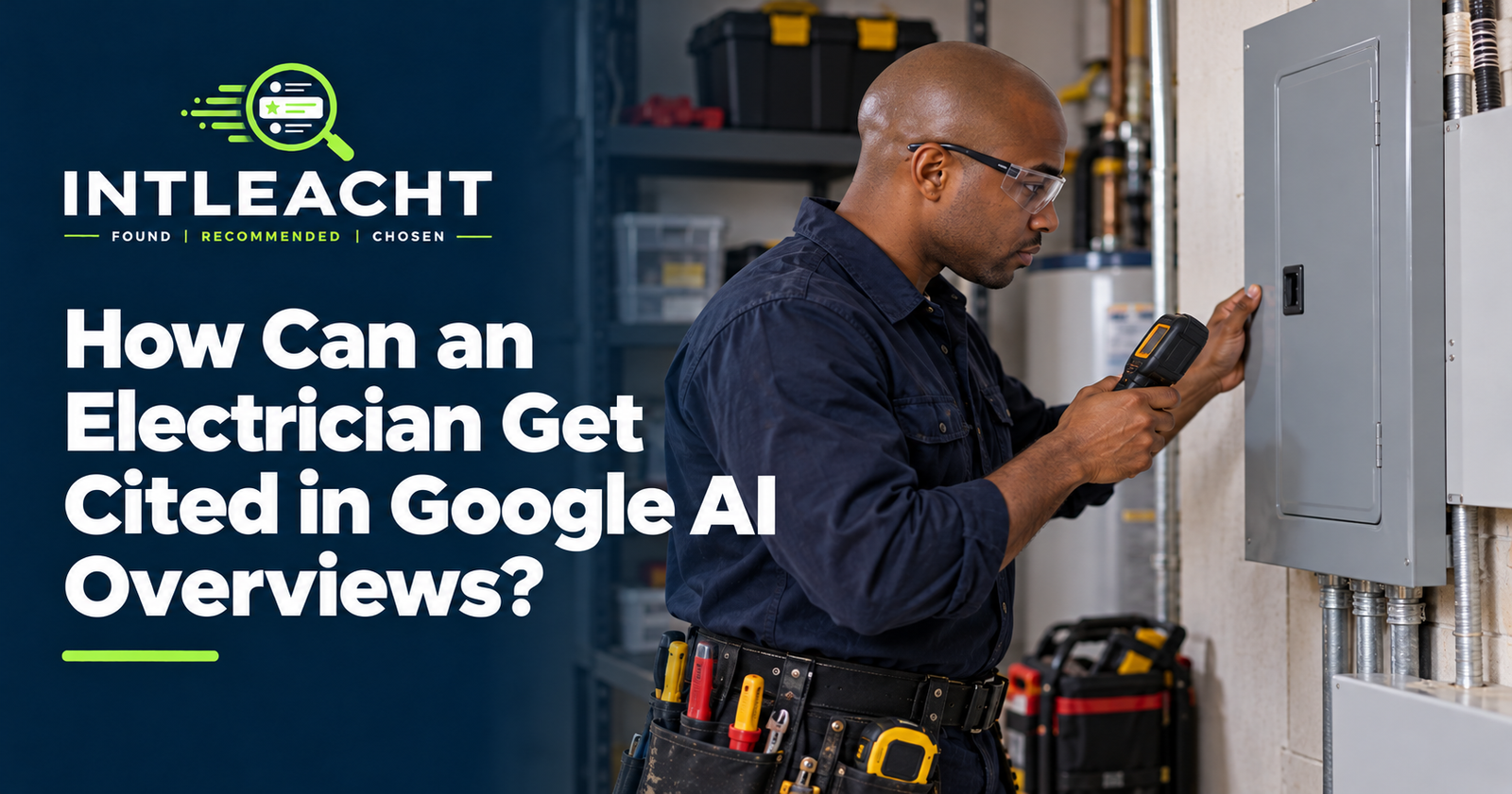 Intleacht branded graphic: How Can an Electrician Get Cited in Google AI Overviews?