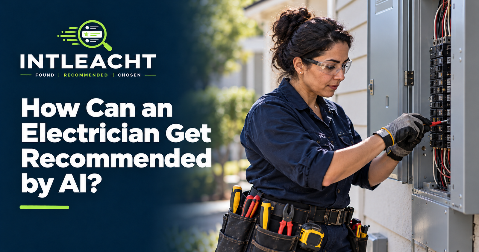 Intleacht branded graphic: How Can an Electrician Get Recommended by AI?