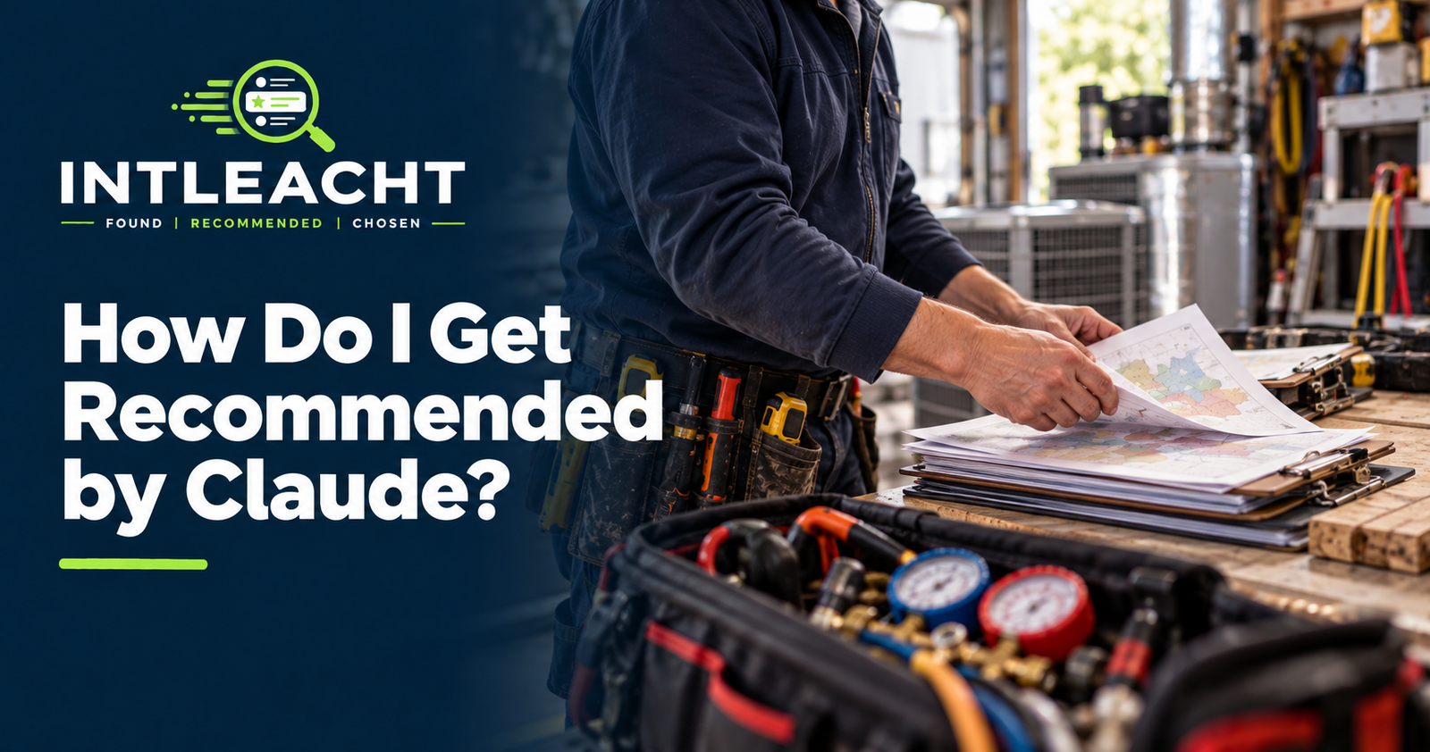 Intleacht branded graphic: How Do I Get Recommended by Claude?