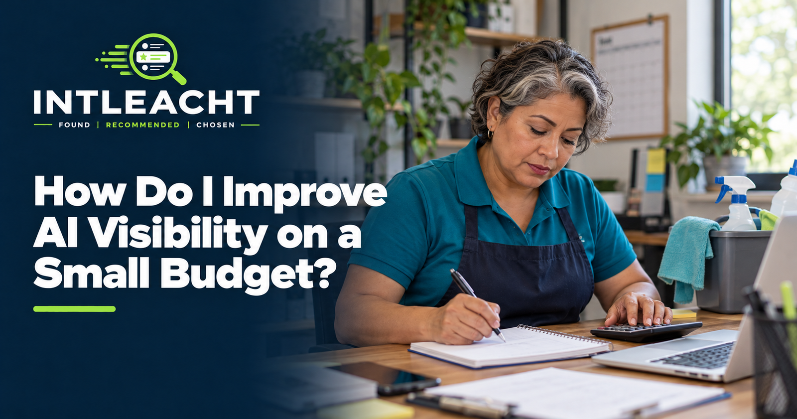 Intleacht branded graphic: How Do I Improve AI Visibility on a Small Budget?