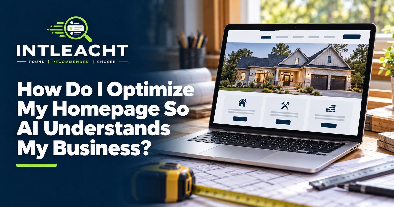 Intleacht branded graphic: How Do I Optimize My Homepage So AI Understands My Business?