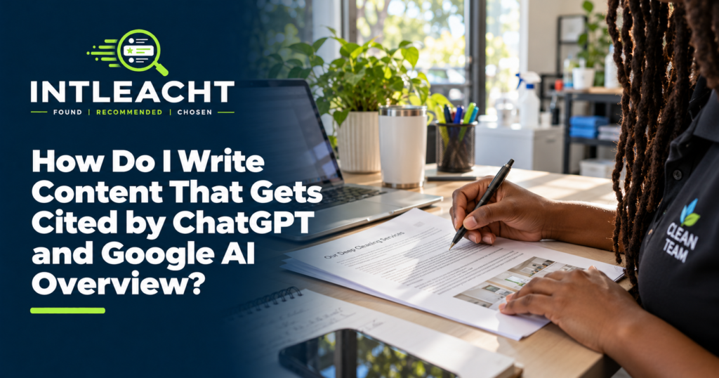 Intleacht branded guide: How Do I Write Content That Gets Cited by ChatGPT and Google AI Overview?