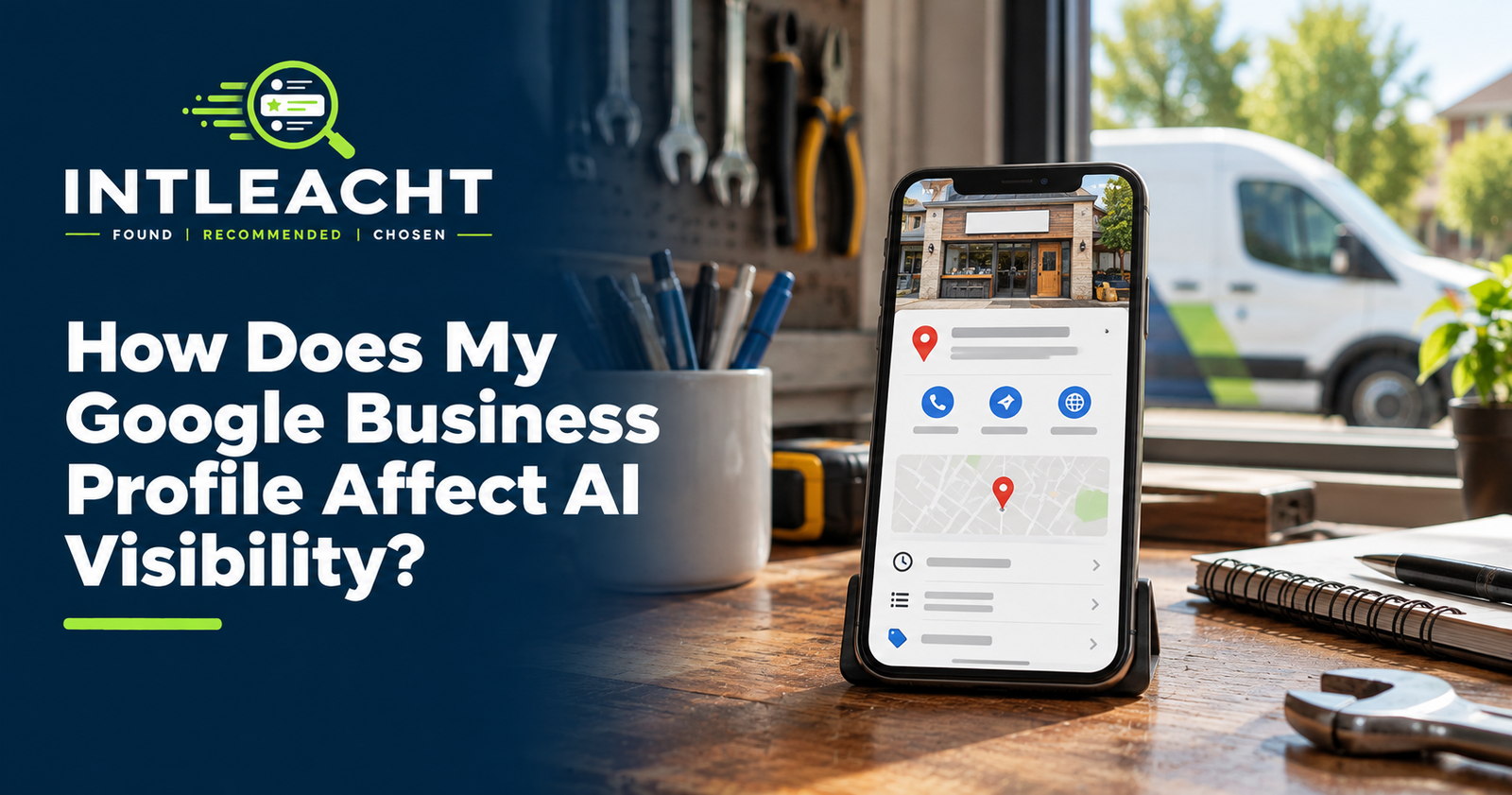 Intleacht branded graphic: How Does My Google Business Profile Affect AI Visibility?
