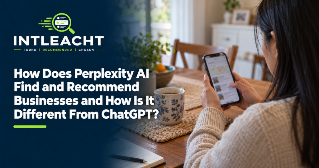 Intleacht branded guide: How Does Perplexity AI Find and Recommend Businesses and How Is It Different From ChatGPT?