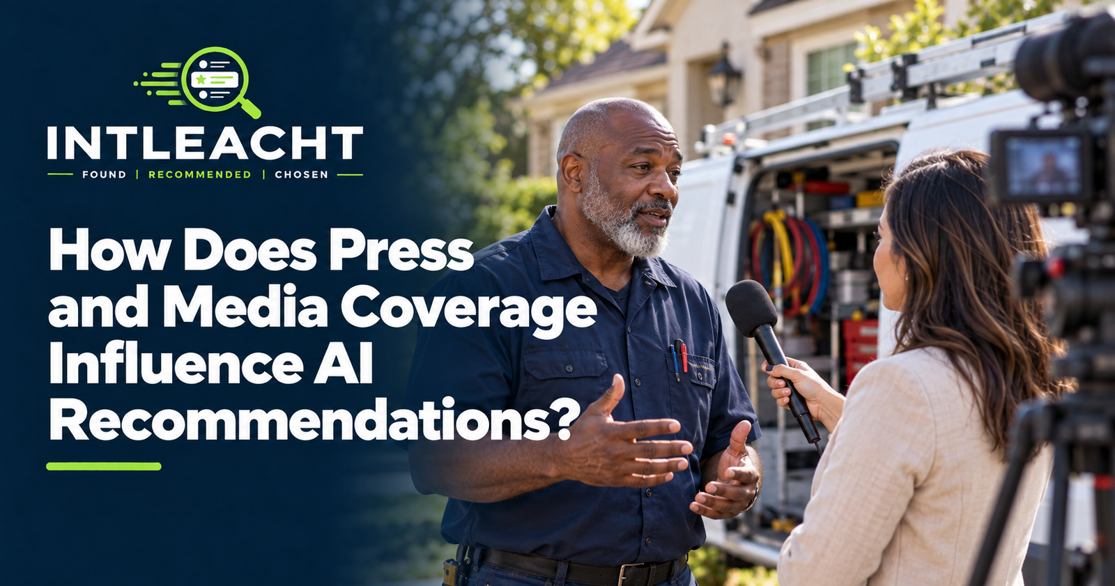 Intleacht branded graphic: How Does Press and Media Coverage Influence AI Recommendations?
