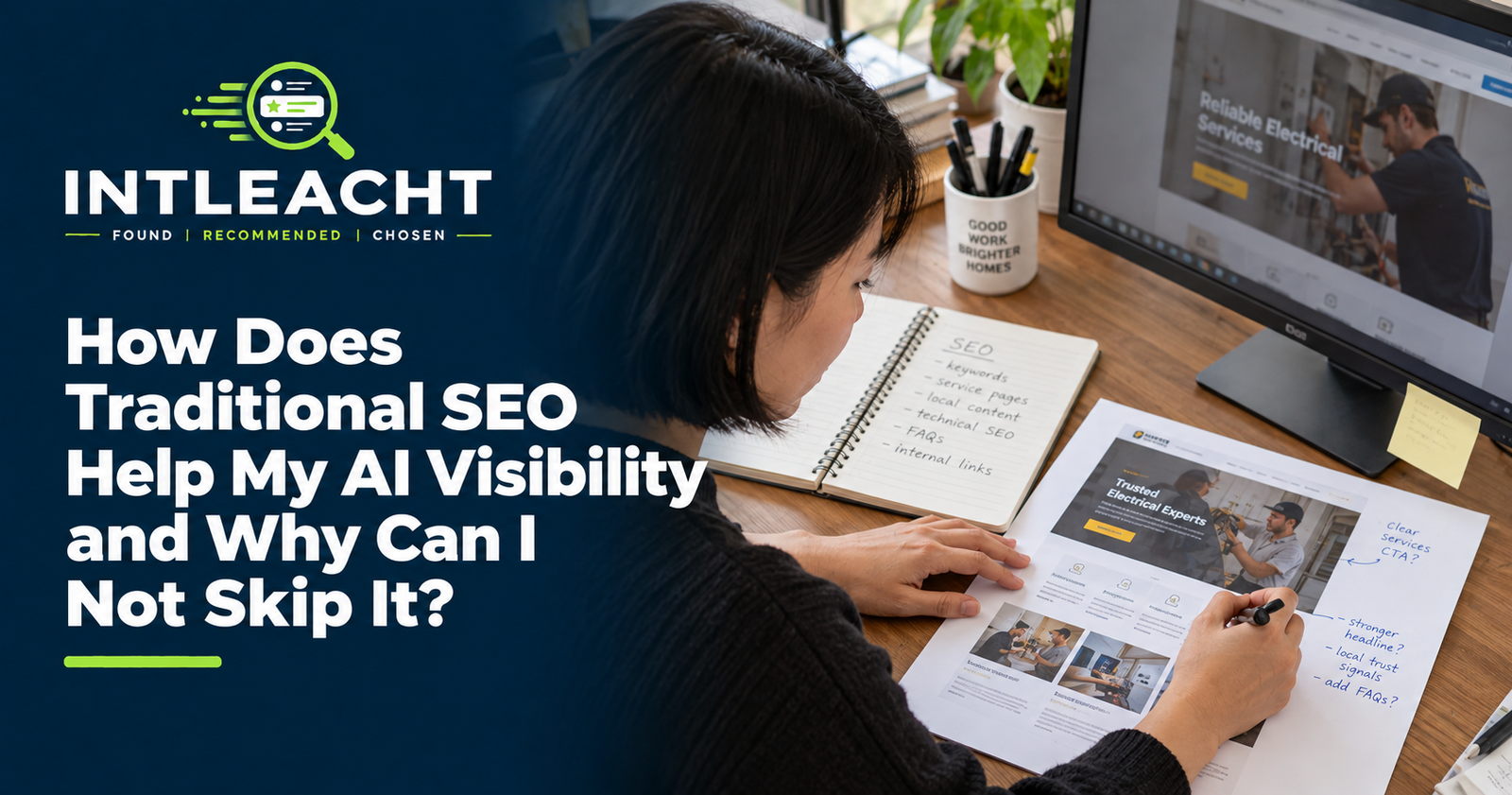 Intleacht branded guide: How Does Traditional SEO Help My AI Visibility and Why Can I Not Skip It?