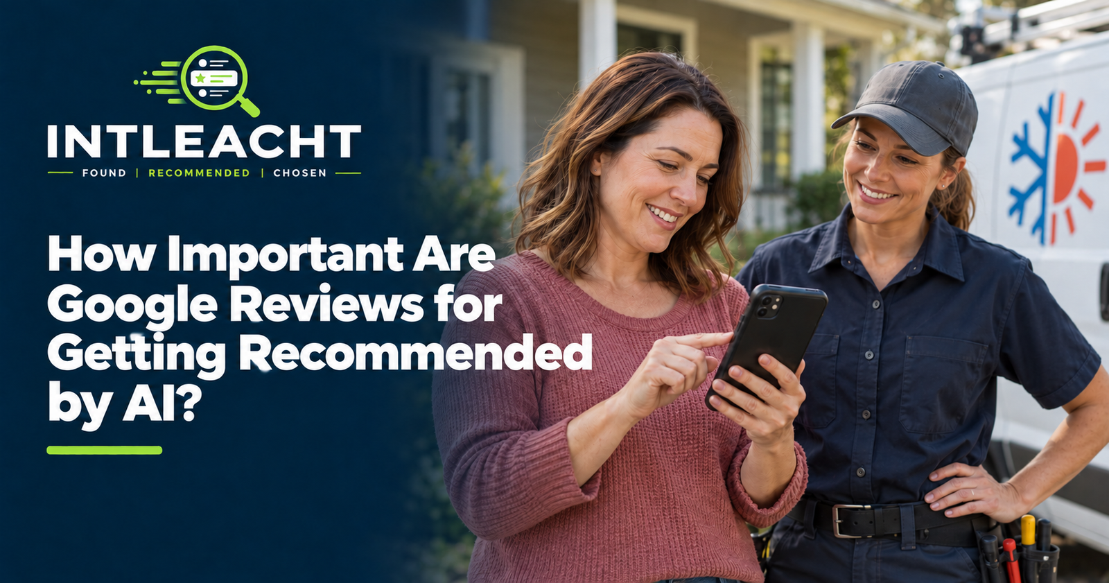 Intleacht branded graphic: How Important Are Google Reviews for Getting Recommended by AI?