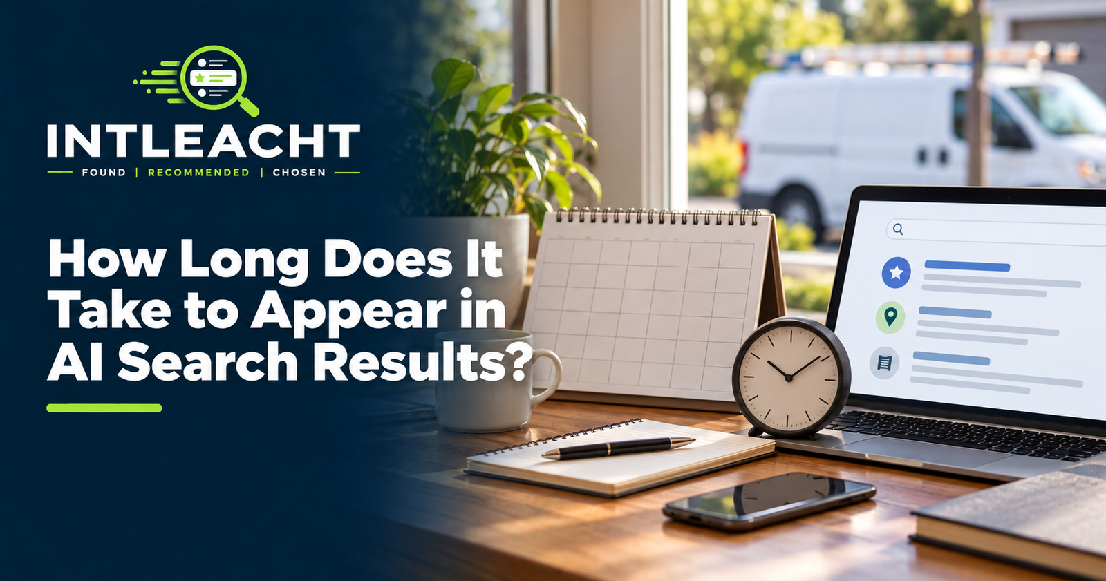 Intleacht branded graphic: How Long Does It Take to Appear in AI Search Results?