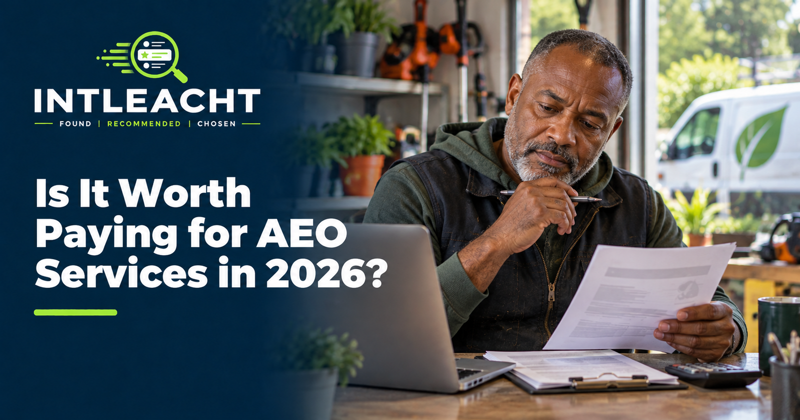 Intleacht branded graphic: Is It Worth Paying for AEO Services in 2026?