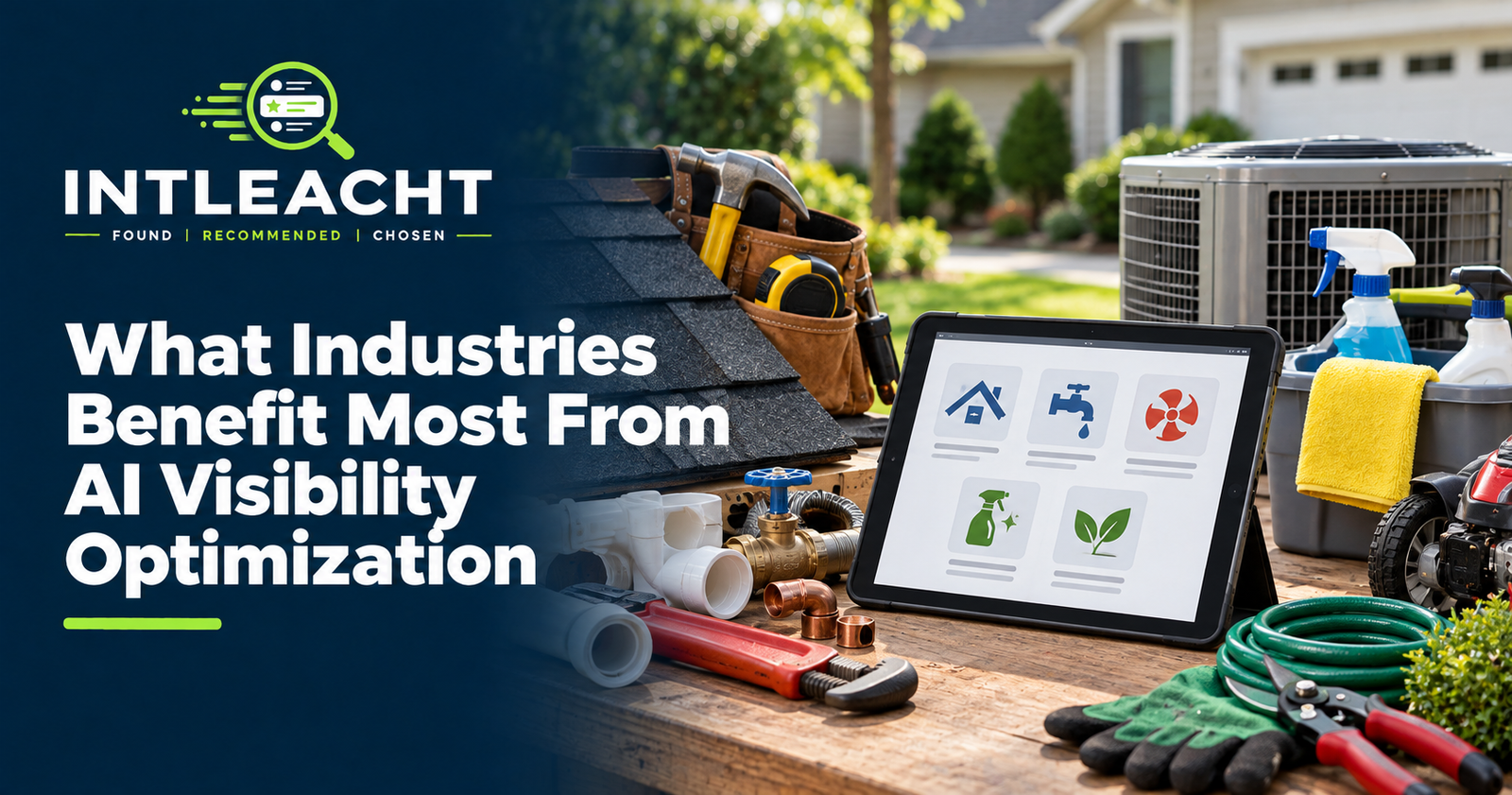 Intleacht branded graphic: What Industries Benefit Most From AI Visibility Optimization