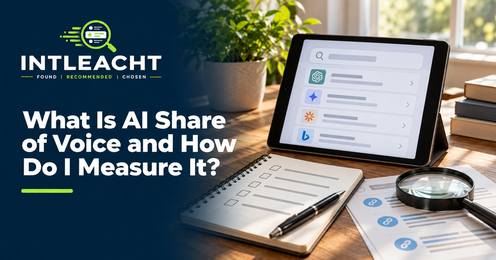 Intleacht branded graphic: What Is AI Share of Voice and How Do I Measure It?