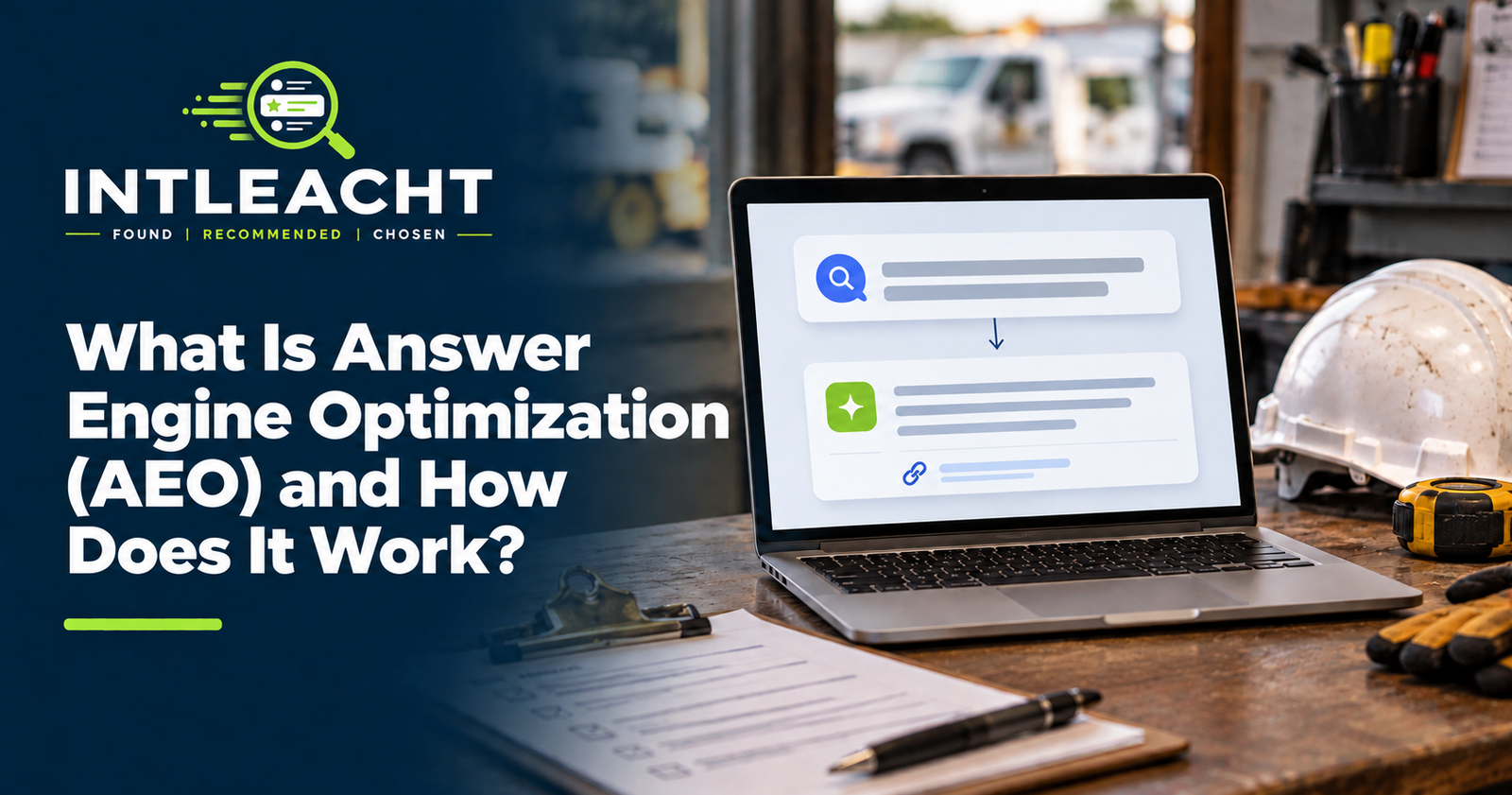Intleacht branded graphic: What Is Answer Engine Optimization (AEO) and How Does It Work?