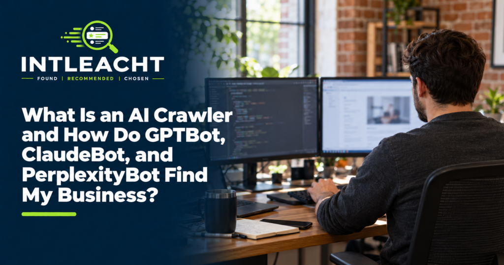 Intleacht branded guide: What Is an AI Crawler and How Do GPTBot, ClaudeBot, and PerplexityBot Find My Business?