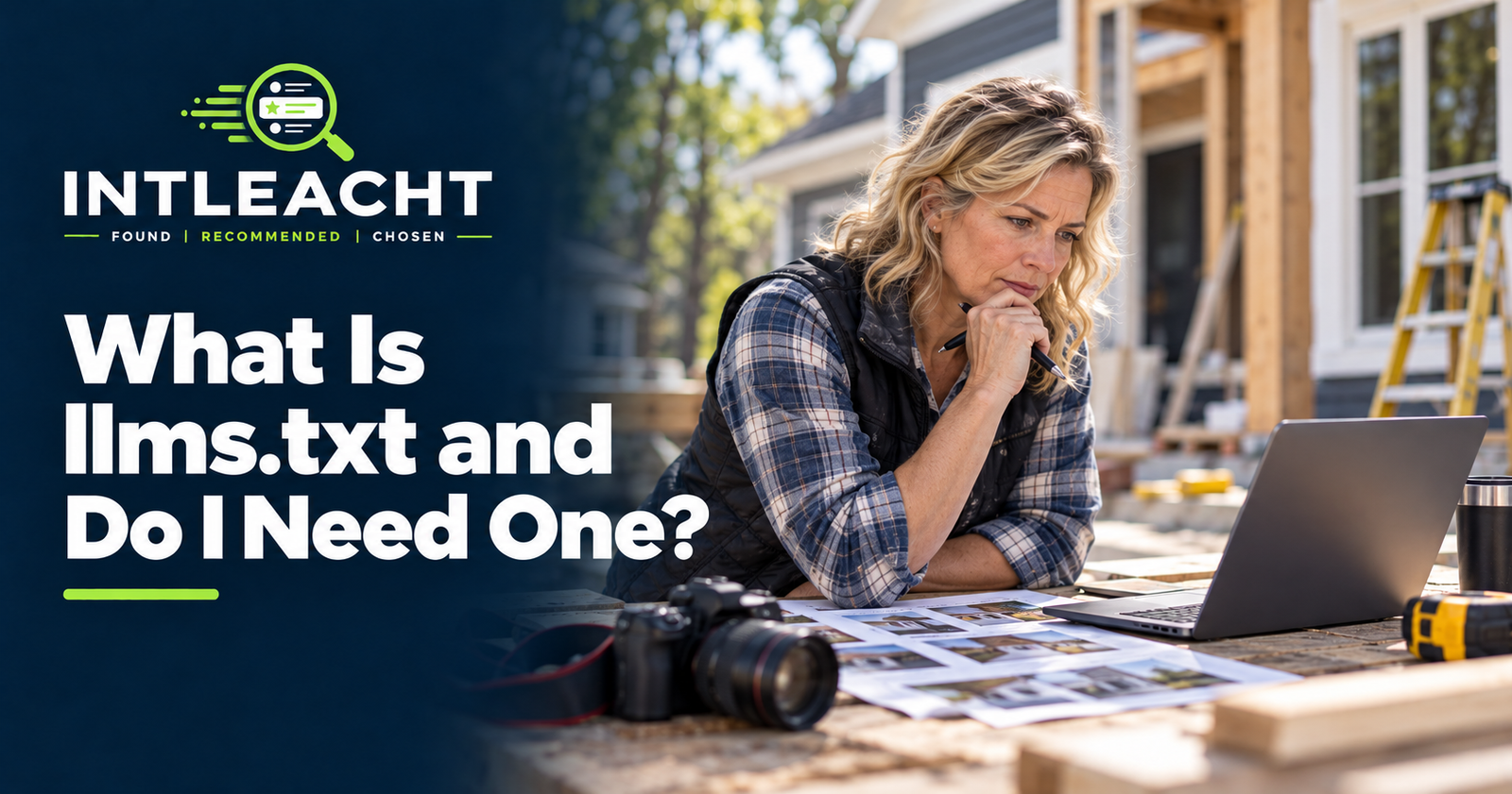 Intleacht branded graphic: What Is llms.txt and Do I Need One?