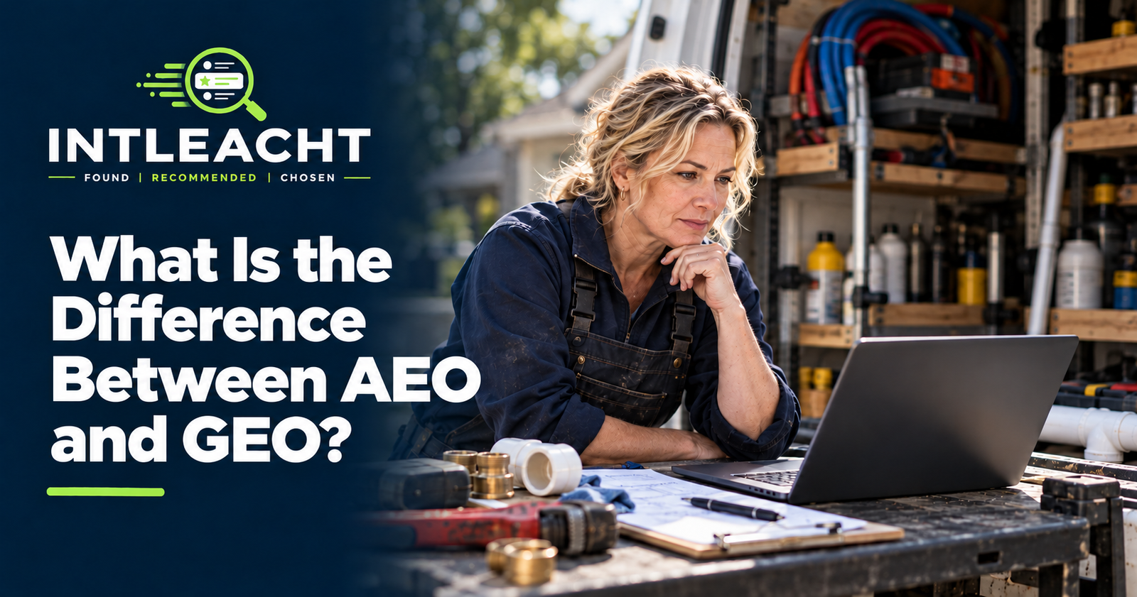 Intleacht branded graphic: What Is the Difference Between AEO and GEO?