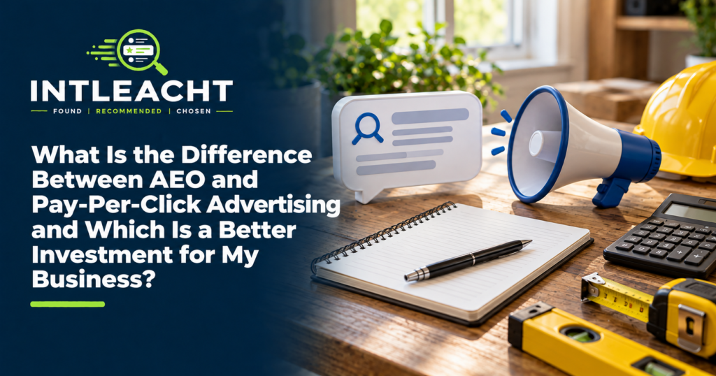 Intleacht branded graphic: What Is the Difference Between AEO and Pay-Per-Click Advertising and Which Is a Better Investment for My Business?