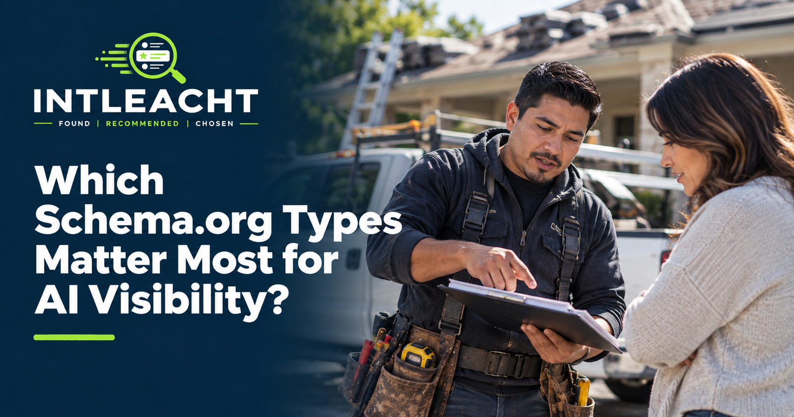 Intleacht branded graphic: Which Schema.org Types Matter Most for AI Visibility?