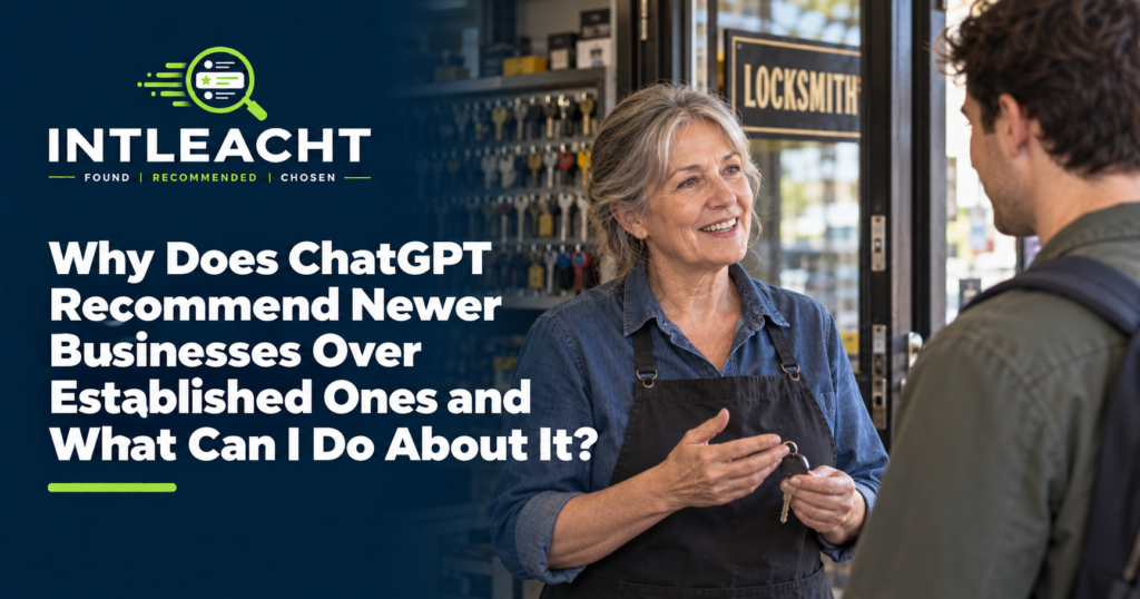 Intleacht branded guide: Why Does ChatGPT Recommend Newer Businesses Over Established Ones and What Can I Do About It?