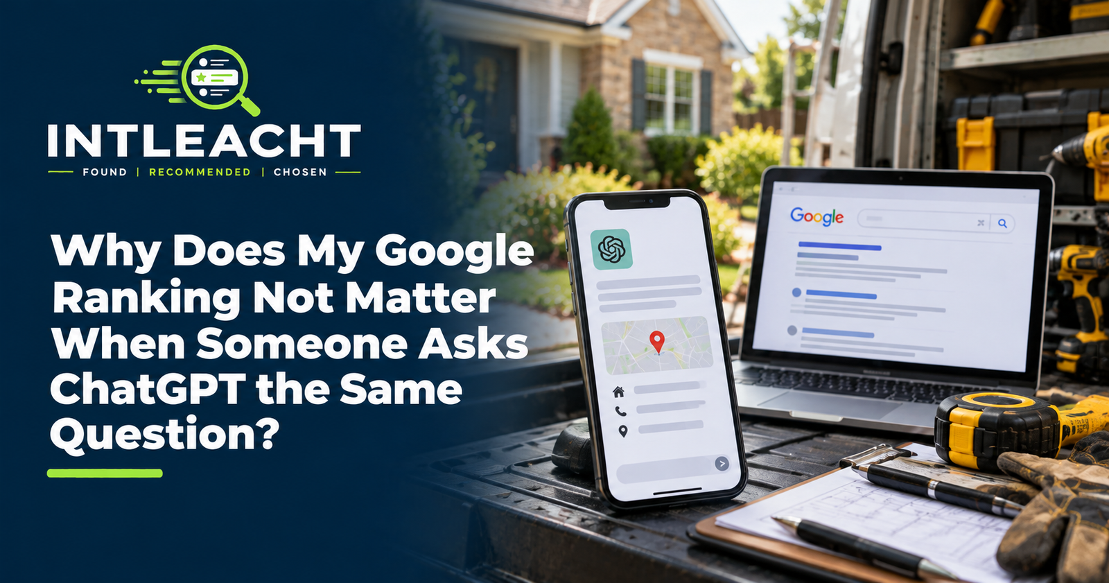 Intleacht branded graphic: Why Does My Google Ranking Not Matter When Someone Asks ChatGPT the Same Question?