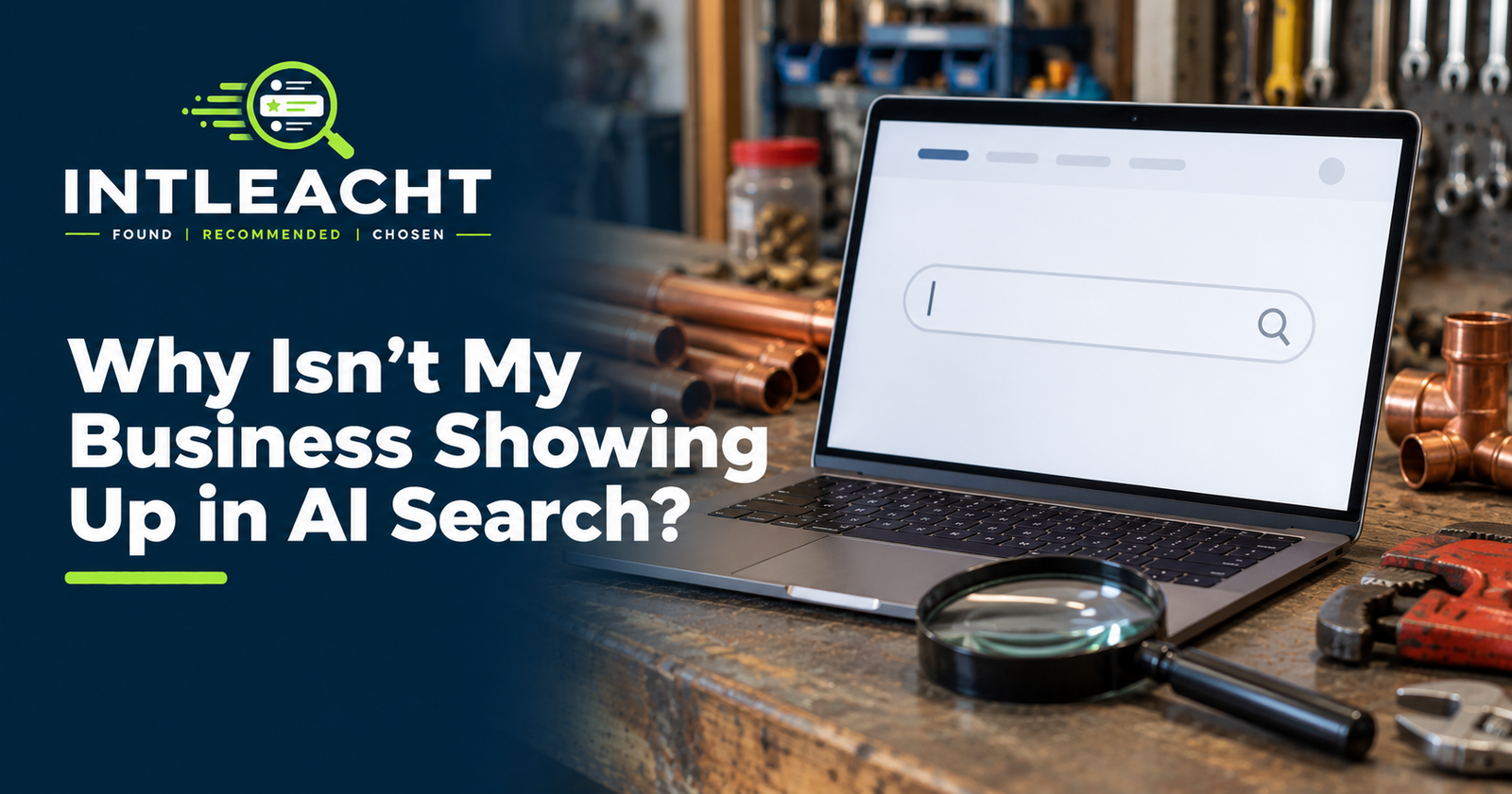 Intleacht branded graphic: Why Isn’t My Business Showing Up in AI Search?